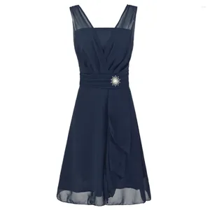 Lässige Kleider Midi Kleider elegante Frau Sommer 2023 große Größe Mode kurze reine Farbe einfach