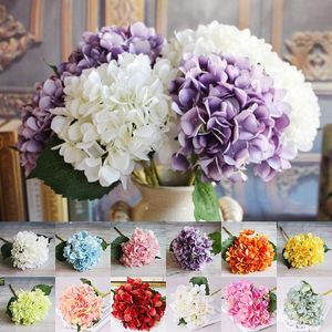 Decorative Flowers & Wreaths Artificial Silk Hydrangea Multicolor Plastic Short Branch Home Wedding Garden Party Decoration DIY Fake Craft
