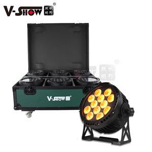 V-Show LEDバッテリーパー照明12*18W RGBWA+UV6IN1 6PCS充電ケースIP65防水バッテリー搭載ワイヤレスリモートDMX LED PAR照明