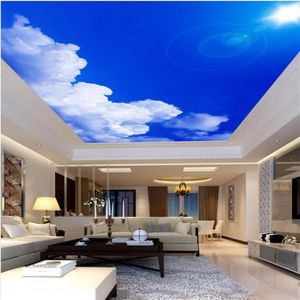 Blå tak vägg målning vardagsrum sovrum tapet hem dekor blå himmel tak3101