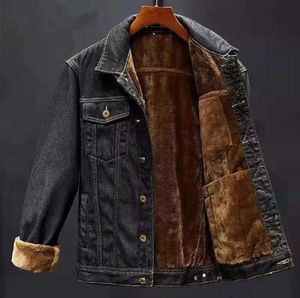 streetwear designer jacket men long sleeve luxury fleece jean jackets winter thick denim mens coat L1070