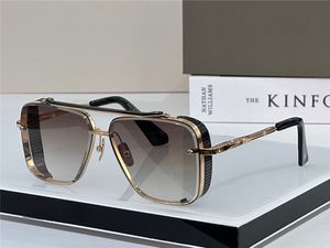 Pop TOP sunglasses limited edition goggles style SIX men design K gold retro square frame crystal cutting lens with grid detachable