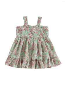 Girl Dresses Toddler Baby Summer Clothes Princess Sleeveless A Line Floral Chiffon Dress For Born Beach Party Wear