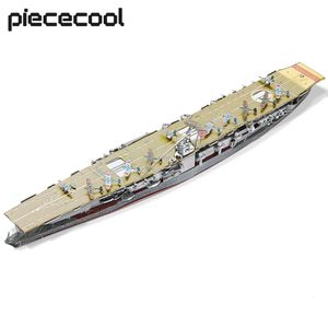 3D Puzzles Piececool 3D Metal Puzzle Teens Akagi Aircraft Model Kits Japan Battleship DIY Jigsaw Toy 230420