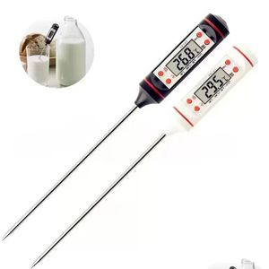 Termometrar rostfritt stål BBQ Kötttermometer Kök Digital Cooking Food Probe Electronic Barbecue Hushållstemperaturdetekto DHF1F