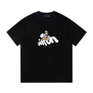 Estate Nuova maglietta a maniche corte T-shirt a doppio filato in tessuto Stereo Letter Shirt Stampa T-shirt girocollo da uomo originale Felpa Polo d3s22z