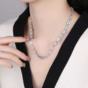 JH Fast Delivery Fine Jewelry Sterling Sier VVS Moissanite Diamond Classic Cluster Bling Tennis Chain Necklace