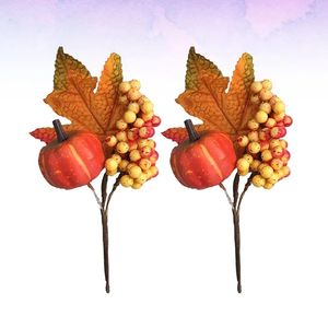 Decorative Flowers 2 PCS Artificial Branches Harvest Festival Berry Decor Simulation Berries Decorate