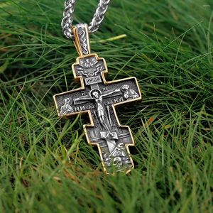 Colares de pingente de aço inoxidável dos homens do vintage colar religioso cristão jesus cruz hip hop moda jóias presente atacado