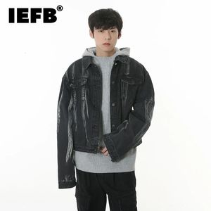 Men's Jackets IEFB Men's Denim Jackets Korean Style Short Tie Dyed Punk Trendy Jean Coat Hip Hop Man Casual Outerwear Personality Tops 9C2193 231121