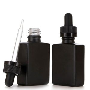 30 ml czarnego szklanego szklanego szklanego cieczy Pipeta Pipeta Butelki kwadrat olejku eterycznego perfuma butelka dym