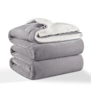 Conjuntos de cama Shilucheng Soft Sherpa Fleece Cobertor Grosso Quente Veludo Lance para Cama Sofá King 104 