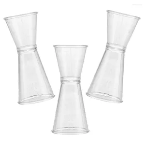 Ferramentas de medição 3 pçs copo de plástico dupla extremidade casa bartender cocktail copos face jigger onça de vidro s medida shaker ferramenta