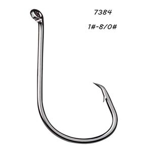 200pcs lot 9 Models 1#-8 0# 7384 Crank Hook High Carbon Steel Barbed Asian Carp Fishing Hooks Fishhooks Pesca Tackle KL-501307y