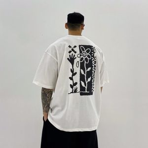 Męskie tshirty w stylu koreański dla mężczyzn fitness luźne druk krótkiego rękawu man Casual Oversize Cotton Tees Męs