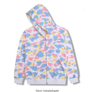 Top Craftsmanship Men's Hoodies SHARK Head Camo Bathing Shark Camouflage Apes Full Zip Coat Long Sleeve Jacket Sweatshirt