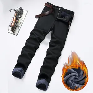 Jeans da uomo 2023 Inverno Addensato Velluto Caldo Denim Pantaloni Gamba Larga Dritto In Pile Termico Baggy Jean Pantaloni