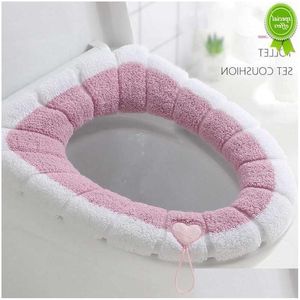 Assento de toalete cobre novo assento de toalete Er Mat Home Bath Inverno Tampa Quente Almofada Macia Lavável Closestool Acessórios de banheiro Drop Deliver Dhlv5