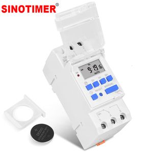 Timers Sinotimer Brand Electronic Weekly 7 Days Programmable Time Digital Switch Relé Controle do Timer AC 220V 230V 16A DIN MOLTE 230422