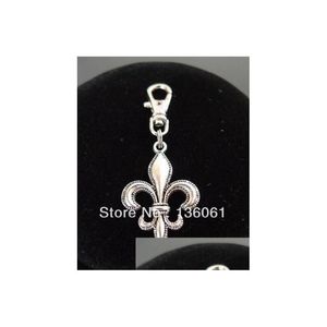 سلاسل المفاتيح حبل المفاتيح حبل الحبل عتيقة Sier Fleur de Lis Lily Flower -keychain keychain key -clasp clasp keyring for keys car dhctg