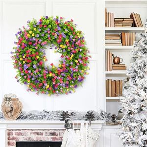 Decorative Flowers Door Hanging Window Decorations Colorful Decor Wreath Cottage Eucalyptus Spring Summer Garland