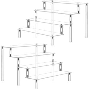 Förvaringshållare rack akryl displayhylla på första till femte våningen transparent display stativ för muffins parfym dolldekoration och arrangör diagram