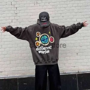 Erkek Hoodies Sweatshirts American High Street Vibe Evren 3D Köpük Baskı Hoodies Erkekler Y2K Yeni Harajuku Retro Hip Hop Üstler Çiftler Hoodie Street Giyim J231121