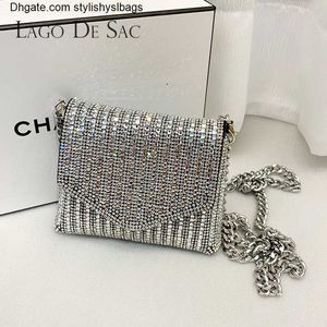 Shoulder Bags Female Bling Chain Crossbody Bag Ladies Mini Rhinestone Small Envelop Shoulder Purse Full Diamond Messenger Evening Bag