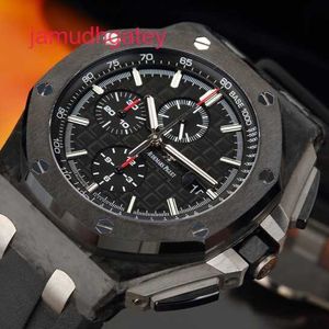 Ap Swiss Luxusuhr Ap Royal Oak Offshore-Serie, automatische mechanische Herrenuhr, geschmiedetes Karbon, 44 mm Zeit- und Datumsanzeige, Keramikringband, wasserdicht, leuchtend, 26400au