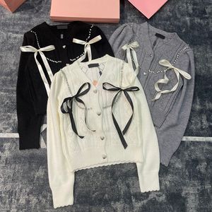 Frauen Strickjacke Jacke Pullover Bowknot Design Pullover Mäntel Elegante Langarm Frühling Jacken