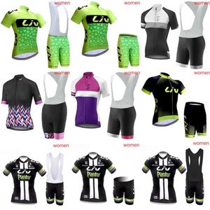 Women Liv Team Cycling krótkie rękawy Zestaw wysokiej jakości ubrania rowerowe Ubranie rowerowe Szybkie suche mtb maillot ropa ciclismo y21236m