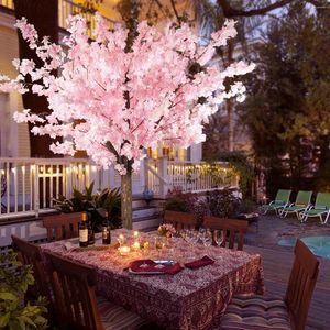 Flores decorativas árvores de cereja artificiais decoração interior artesanal natural flor falsa rosa árvore ao ar livre para festa casamento natal 5ft