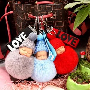 Party Favor Sleeping Baby With Love Belt Keychains Favors Shower Wedding Souvenir Gift For Guest Giveaways 10Pcs