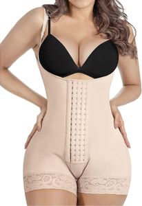 European And American Four Breasted Body Shaping Jumpsuit With Waistband And Waist Tightening Underwear