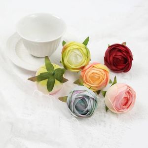 Декоративные цветы, 10 шт., 5 см, бутон цветка «все включено», маленькая камелия, высококачественные искусственные розы, свежие аксессуары для одежды