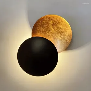 Wall Lamp Modern Nodic For Bathroom Mirror Bedside Bedroom Corridor Rotatable Black Gold Texture Designer Sconce JK88BV