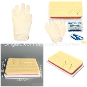 Andra kontorsskolan levererar Sile Medical Suture Training Kit Human Traumatic Skin Model Suturing Practice Pad Set Doctor Nurse Te Otmti