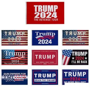 Banner Flags 3X5 Ft Trump Flag 2024 Election Donald The Tour 150X90Cm Wly935 Drop Delivery Home Garden Festive Party Supplies Dhkjm