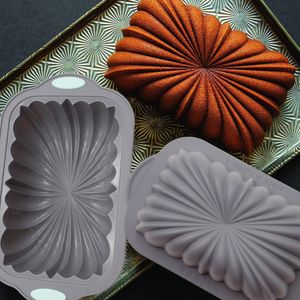 Stampi da forno Tortiera riutilizzabile Antiaderente Toast Rettangolare a forma di fiore Design Stampo in silicone fai da te Strumenti per la cottura del pane 230421