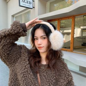 Ear Muffs Real Fox Fur Soft Plush Earmuffs Warm Womens Winter Mens Autumn Korean Infällbar 231122