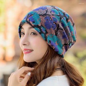 Schals Mode Doppelt Verwendet Frauen Warme Blumen Beanies Skullies Für Weibliche Casual Weiche Baumwolle Motorhaube Schal Hip Hop Mädchen tanzen Gorras