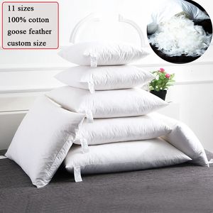 Cushion/Decorative Pillow 30x50 45x45 50x50cm 100% Cotton Goose Down Pillow Backrest Seat Sofa Chair Sitting Waist Footrest Bed Cushion Pad Pillow Filling 231122