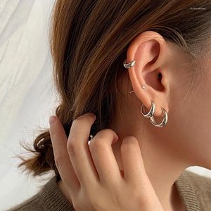 Hoop Earrings Stainless Steel Minimalist Huggie Thick Metal For Women Circle Small Ear Buckle Punk Unisex Rock Jewelry10/14/16MM