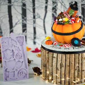 Bakning mögel halloween pumpa huvud spöke mögel fondant kaka dekorera mögel sockersclé choklad bakverktyg köksutrustning för kakor gumpaste 230421