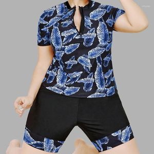 Women's Swimwear Plus Size Women 2023 2 Piece Sport Surfing Swimming Suit Shorts Long Leg Rash Guards Bathing Swimsuit Tankini Set