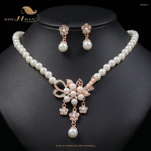 Collana Orecchini Set SISHION Fashion Pearl Jewelry For Women VD3510 Bijoux Femme Wedding Bridal Evening Party