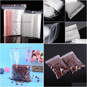 Takım çantası yeni 100pcs/paketi küçük fermuarlı kilidi plastik torbalar Yeniden kaldırılabilir şeffaf çanta vakum depolama temiz kalınlıkta bırakma desenli teslimat ev bahçesi dhmbr