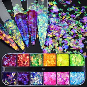 Nagelkonstdekorationer Glänsande Mermaid Candy Sequin Glitter Flakes Decoration Charms Oregelbundna Paillette Tillbehör för stylistförsörjning 231121