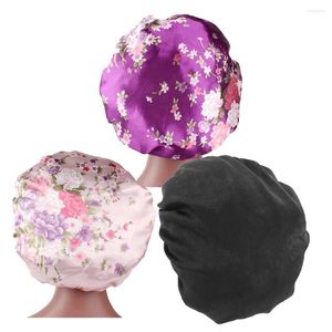 Berets 3 Pcs Silk Sleeping Bonnet Chemotherapy Woman Hat Soft Headscarf Mobcap Miss