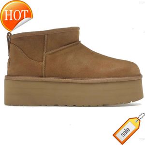 Designer clássico ultra mini botas plataforma de inicialização de neve mulheres homens pele de carneiro tasman tazz castanha areia mostarda semente beugglis botas